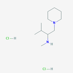 molecular formula C11H26Cl2N2 B1473182 N,3-dimethyl-1-(piperidin-1-yl)butan-2-amine dihydrochloride CAS No. 2098114-86-2