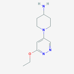 molecular formula C11H18N4O B1473183 1-(6-乙氧基哒嗪-4-基)哌啶-4-胺 CAS No. 2090500-43-7