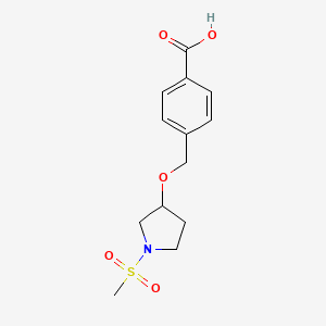 molecular formula C13H17NO5S B1473194 4-(((1-(Methylsulfonyl)pyrrolidin-3-yl)oxy)methyl)benzoic acid CAS No. 2098130-43-7