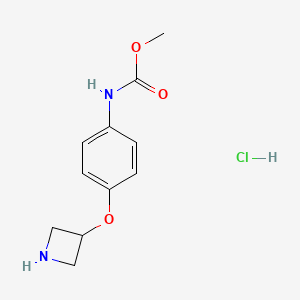 molecular formula C11H15ClN2O3 B1473195 Methyl (4-(azetidin-3-yloxy)phenyl)carbamate hydrochloride CAS No. 2097968-59-5