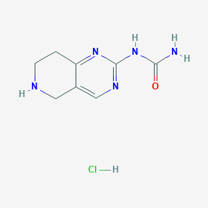 molecular formula C8H12ClN5O B1473201 1-(5,6,7,8-Tetrahydropyrido[4,3-d]pyrimidin-2-yl)urea hydrochloride CAS No. 2098018-43-8