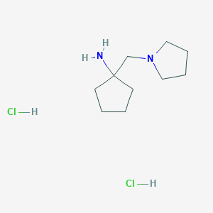 molecular formula C10H22Cl2N2 B1473202 1-(Pyrrolidin-1-ylmethyl)cyclopentan-1-amine dihydrochloride CAS No. 2097957-05-4