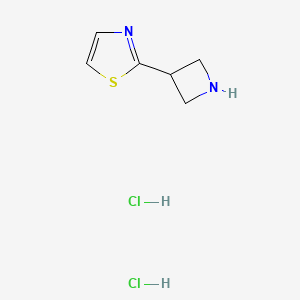 molecular formula C6H10Cl2N2S B1473205 2-(氮杂环丁-3-基)噻唑二盐酸盐 CAS No. 1380170-62-6