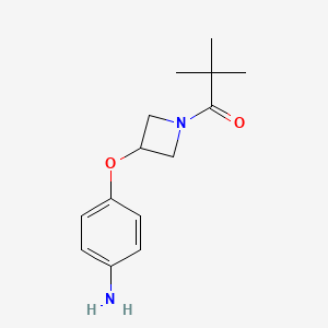 molecular formula C14H20N2O2 B1473206 1-(3-(4-Aminophenoxy)azetidin-1-yl)-2,2-dimethylpropan-1-one CAS No. 2098121-32-3