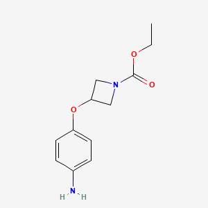 molecular formula C12H16N2O3 B1473208 3-(4-氨基苯氧基)氮杂环丁烷-1-羧酸乙酯 CAS No. 2098022-26-3