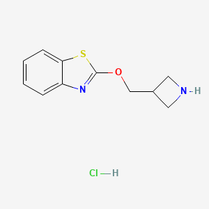molecular formula C11H13ClN2OS B1473210 2-(Azetidin-3-ylmethoxy)benzo[d]thiazole hydrochloride CAS No. 2098096-57-0