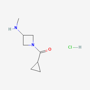 molecular formula C8H15ClN2O B1473213 Cyclopropyl(3-(methylamino)azetidin-1-yl)methanone hydrochloride CAS No. 2098017-79-7