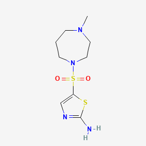 molecular formula C9H16N4O2S2 B1473215 5-((4-Methyl-1,4-diazepan-1-yl)sulfonyl)thiazol-2-amine CAS No. 2097999-95-4