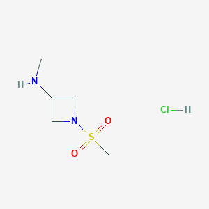 molecular formula C5H13ClN2O2S B1473217 N-methyl-1-(methylsulfonyl)azetidin-3-amine hydrochloride CAS No. 2098017-56-0