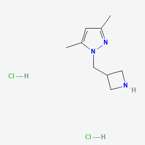 molecular formula C9H17Cl2N3 B1473229 1-(azetidin-3-ylmethyl)-3,5-dimethyl-1H-pyrazole dihydrochloride CAS No. 2097969-04-3