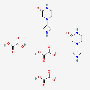 molecular formula C20H32N6O14 B1473234 4-(Azetidin-3-yl)piperazin-2-one sesquioxalate CAS No. 2097975-85-2