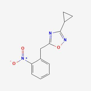 molecular formula C12H11N3O3 B1473238 3-Cyclopropyl-5-(2-nitrobenzyl)-1,2,4-oxadiazole CAS No. 2098061-74-4