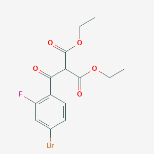 molecular formula C14H14BrFO5 B1473243 1,3-Diethyl 2-(4-bromo-2-fluorobenzoyl)propanedioate CAS No. 1432681-52-1