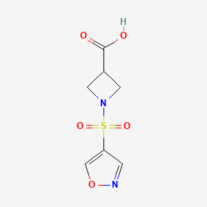 molecular formula C7H8N2O5S B1473249 1-(1,2-Oxazole-4-sulfonyl)azetidine-3-carboxylic acid CAS No. 1706453-29-3