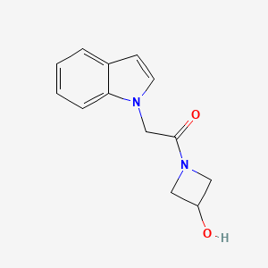molecular formula C13H14N2O2 B1473255 1-(3-hydroxyazetidin-1-yl)-2-(1H-indol-1-yl)ethan-1-one CAS No. 1423476-98-5