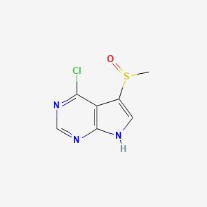 molecular formula C7H6ClN3OS B1473256 4-Chloro-5-(methylsulfinyl)-7H-pyrrolo[2,3-D]pyrimidine CAS No. 1389264-16-7