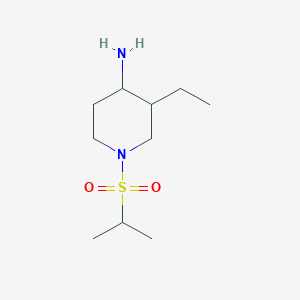 molecular formula C10H22N2O2S B1473258 3-乙基-1-(丙烷-2-磺酰基)哌啶-4-胺 CAS No. 1394042-62-6