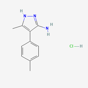 molecular formula C11H14ClN3 B1473271 3-甲基-4-(4-甲基苯基)-1H-吡唑-5-胺盐酸盐 CAS No. 1239160-81-6