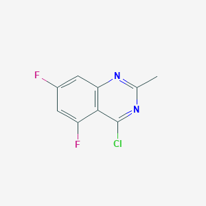 molecular formula C9H5ClF2N2 B1473273 4-Chloro-5,7-difluoro-2-methylquinazoline CAS No. 1823885-13-7