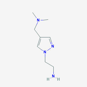 molecular formula C8H16N4 B1473276 {[1-(2-aminoethyl)-1H-pyrazol-4-yl]methyl}dimethylamine CAS No. 1447963-61-2
