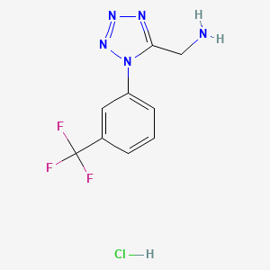 molecular formula C9H9ClF3N5 B1473285 ({1-[3-(trifluoromethyl)phenyl]-1H-tetrazol-5-yl}methyl)amine hydrochloride CAS No. 1426290-69-8