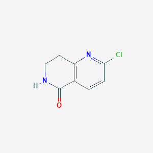 molecular formula C8H7ClN2O B1473288 2-Chloro-7,8-dihydro-1,6-naphthyridin-5(6H)-one CAS No. 1226898-93-6