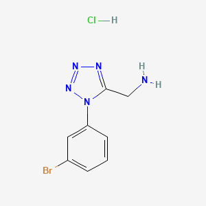 molecular formula C8H9BrClN5 B1473291 {[1-(3-bromophenyl)-1H-tetrazol-5-yl]methyl}amine hydrochloride CAS No. 1426290-60-9