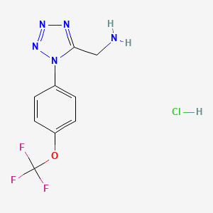 molecular formula C9H9ClF3N5O B1473296 ({1-[4-(trifluoromethoxy)phenyl]-1H-tetrazol-5-yl}methyl)amine hydrochloride CAS No. 1426290-79-0