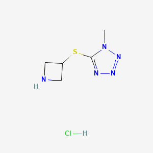 molecular formula C5H10ClN5S B1473305 5-(氮杂环丁-3-基硫烷基)-1-甲基-1H-1,2,3,4-四唑盐酸盐 CAS No. 1864062-11-2