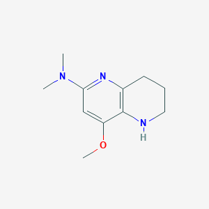 molecular formula C11H17N3O B1473308 4-methoxy-N,N-dimethyl-5,6,7,8-tetrahydro-1,5-naphthyridin-2-amine CAS No. 1706428-59-2