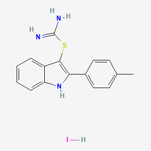 molecular formula C16H16IN3S B1473309 2-(4-Methylphenyl)-1H-indol-3-yl imidothiocarbamate hydroiodide CAS No. 1426291-20-4
