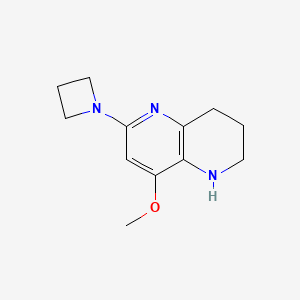 molecular formula C12H17N3O B1473318 6-(Azetidin-1-yl)-8-methoxy-1,2,3,4-tetrahydro-1,5-naphthyridine CAS No. 1706448-34-1