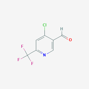 molecular formula C7H3ClF3NO B1473350 4-氯-6-(三氟甲基)烟酰醛 CAS No. 1060807-48-8