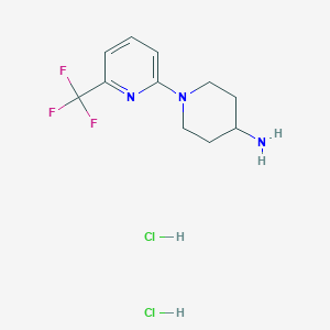molecular formula C11H16Cl2F3N3 B1473356 1-[6-(三氟甲基)吡啶-2-基]哌啶-4-胺二盐酸盐 CAS No. 2098021-49-7