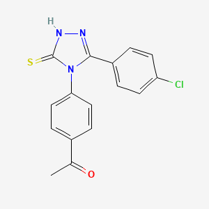 1-[4-[3-(4-chlorophenyl)-5-sulfanylidene-1H-1,2,4-triazol-4-yl]phenyl]ethanone