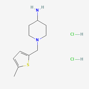 molecular formula C11H20Cl2N2S B1473373 1-[(5-Methylthiophen-2-yl)methyl]piperidin-4-amine dihydrochloride CAS No. 2098121-33-4