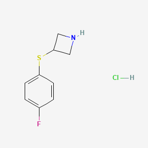 molecular formula C9H11ClFNS B1473376 3-[(4-Fluorophenyl)sulfanyl]azetidine hydrochloride CAS No. 1462379-55-0