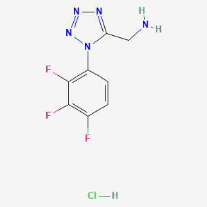 molecular formula C8H7ClF3N5 B1473379 {[1-(2,3,4-trifluorophenyl)-1H-tetrazol-5-yl]methyl}amine hydrochloride CAS No. 1426290-71-2