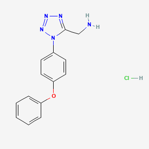 {[1-(4-phenoxyphenyl)-1H-tetrazol-5-yl]methyl}amine hydrochloride
