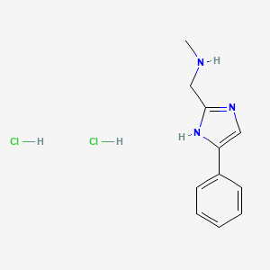 molecular formula C11H15Cl2N3 B1473390 N-Methyl-1-(4-phenyl-1H-imidazol-2-yl)methanamine dihydrochloride CAS No. 1426290-90-5
