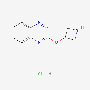 molecular formula C11H12ClN3O B1473392 2-(氮杂环丁-3-氧基)喹喔啉盐酸盐 CAS No. 1430841-48-7