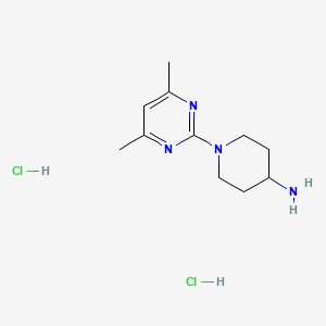 molecular formula C11H20Cl2N4 B1473393 1-(4,6-Dimethylpyrimidin-2-yl)piperidin-4-amine dihydrochloride CAS No. 2097997-07-2