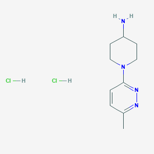 molecular formula C10H18Cl2N4 B1473394 1-(6-Methylpyridazin-3-yl)piperidin-4-amine dihydrochloride CAS No. 2098123-96-5