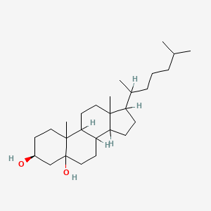 molecular formula C27H48O2 B14733969 (3S)-10,13-dimethyl-17-(6-methylheptan-2-yl)-1,2,3,4,6,7,8,9,11,12,14,15,16,17-tetradecahydrocyclopenta[a]phenanthrene-3,5-diol CAS No. 3347-60-2