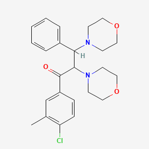 molecular formula C24H29ClN2O3 B14733979 1-(4-Chloro-3-methylphenyl)-2,3-dimorpholin-4-yl-3-phenylpropan-1-one CAS No. 6284-71-5