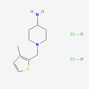 molecular formula C11H20Cl2N2S B1473404 1-[(3-Methylthiophen-2-yl)methyl]piperidin-4-amine dihydrochloride CAS No. 2098073-16-4