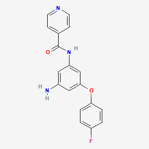 N-[3-amino-5-(4-fluorophenoxy)phenyl]pyridine-4-carboxamide