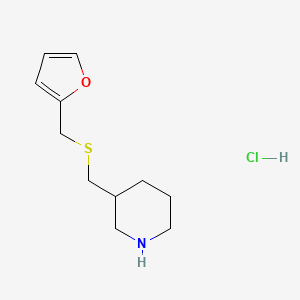 molecular formula C11H18ClNOS B1473412 3-([(呋喃-2-基甲基)硫烷基]甲基)哌啶盐酸盐 CAS No. 1864056-12-1
