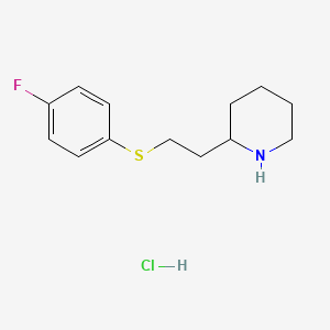molecular formula C13H19ClFNS B1473438 2-(2-[(4-Fluorophenyl)sulfanyl]ethyl)piperidine hydrochloride CAS No. 1864014-65-2