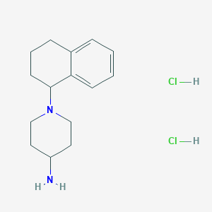 molecular formula C15H24Cl2N2 B1473443 1-(1,2,3,4-Tetrahydronaphthalen-1-yl)piperidin-4-amine dihydrochloride CAS No. 2098022-06-9